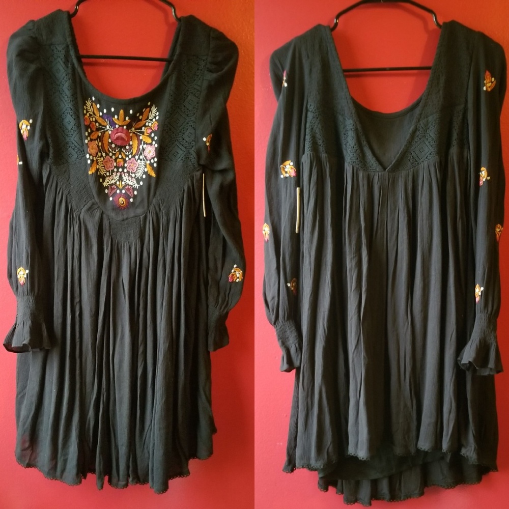 NWT Free People Moya Embroidered Mini Dress - Picture 2 of 3